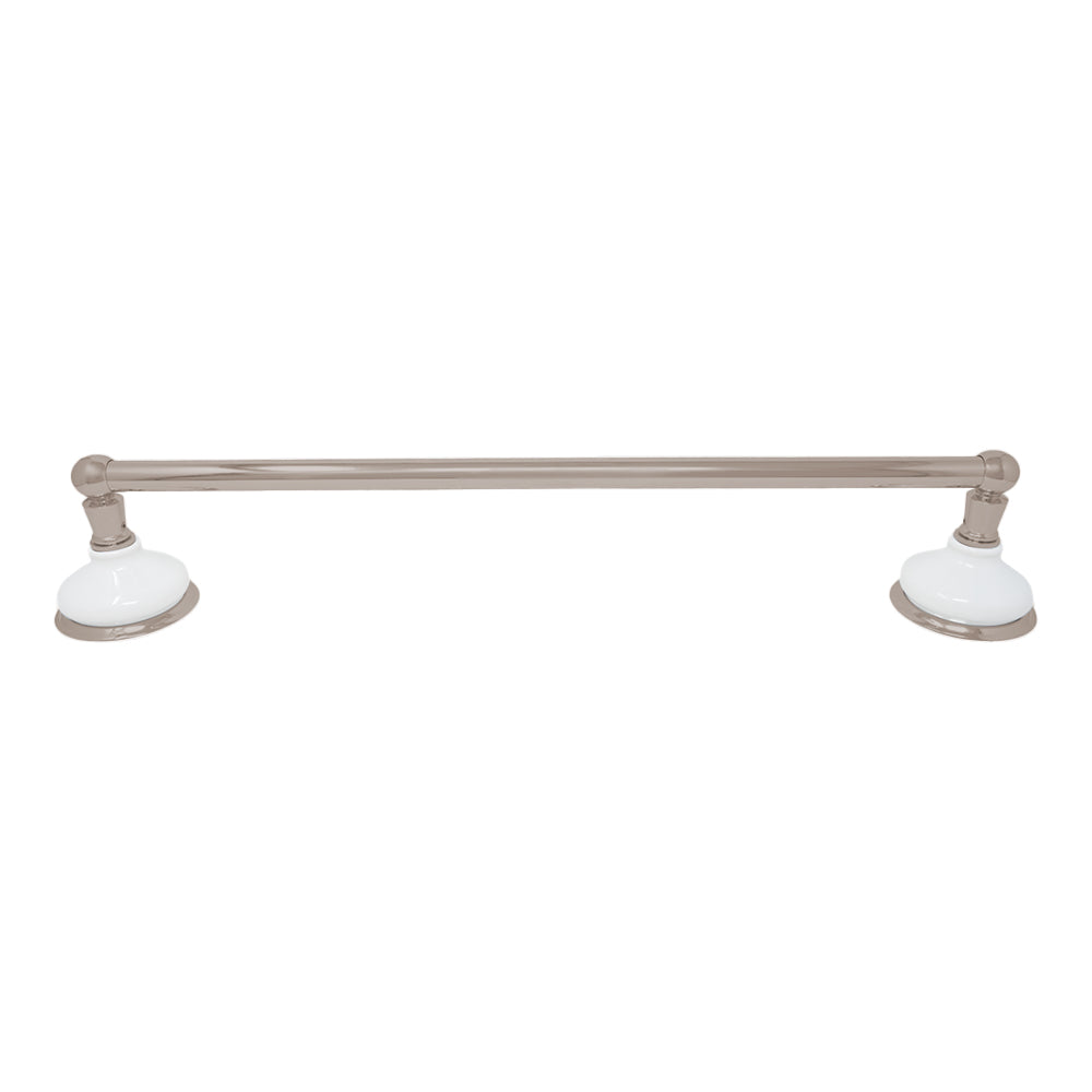Porcelain Vintage Style Wall Mount Towel Bar, Solid Brass and Brackets P0181 | Strom Living