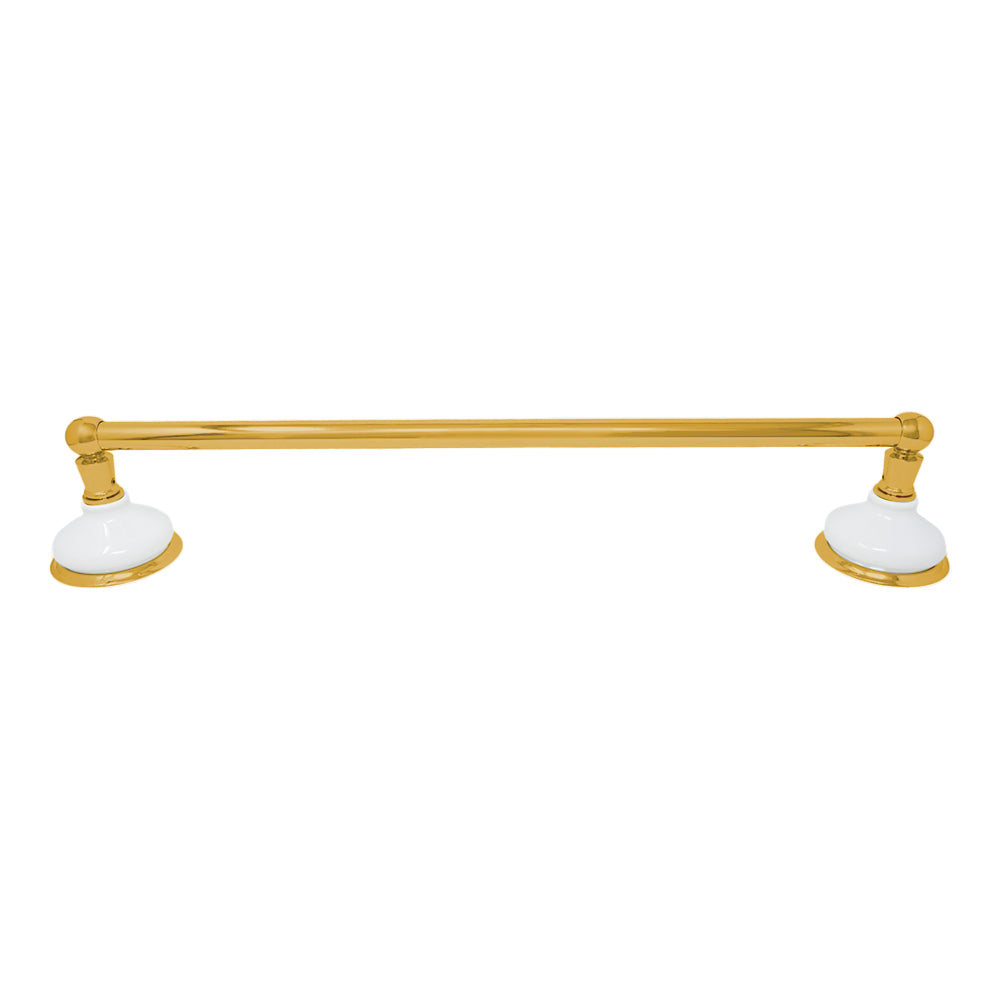 Porcelain Vintage Style Wall Mount Towel Bar, Solid Brass and Brackets P0181 | Strom Living