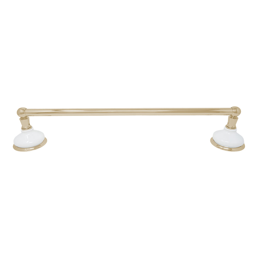 Porcelain Vintage Style Wall Mount Towel Bar, Solid Brass and Brackets P0181 | Strom Living