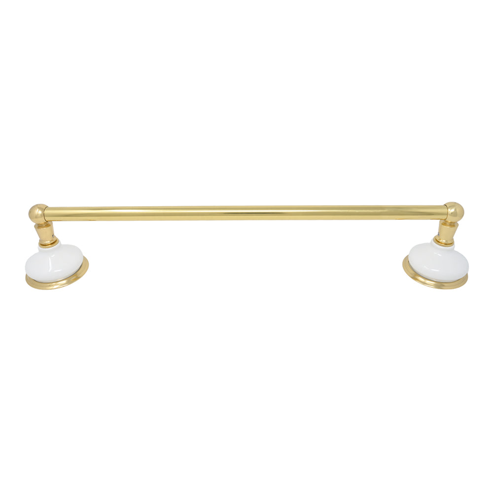 Porcelain Vintage Style Wall Mount Towel Bar, Solid Brass and Brackets P0181 | Strom Living