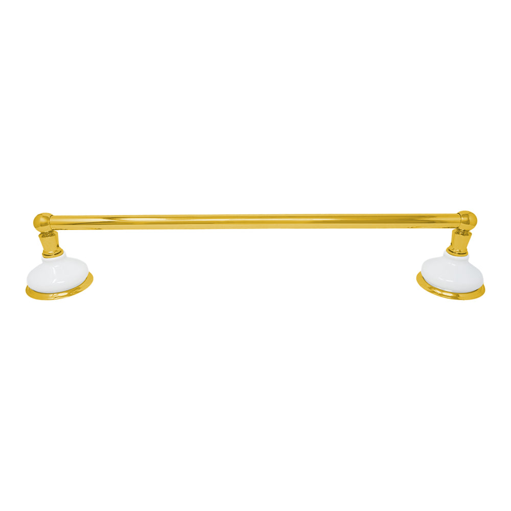 Porcelain Vintage Style Wall Mount Towel Bar, Solid Brass and Brackets P0181 | Strom Living - Bathroom Accessories