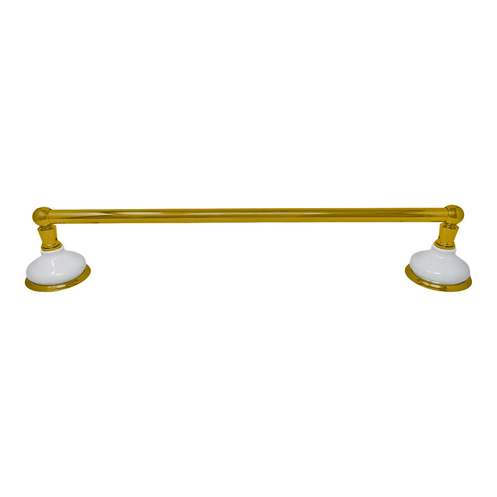 Porcelain Vintage Style Wall Mount Towel Bar, Solid Brass and Brackets P0181 | Strom Living