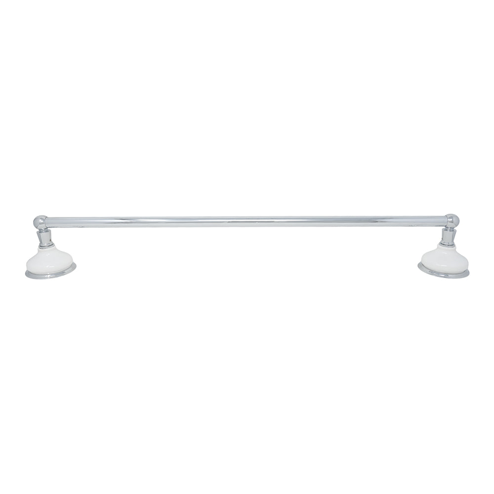 Porcelain Vintage Style Wall Mount Towel Bar, Solid Brass and Brackets P0181 | Strom Living Chrome 24" - Bathroom Accessories