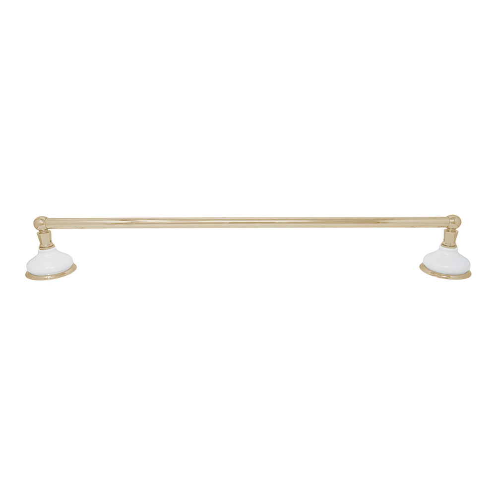 Porcelain Vintage Style Wall Mount Towel Bar, Solid Brass and Brackets P0181 | Strom Living