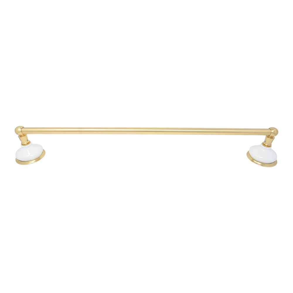 Porcelain Vintage Style Wall Mount Towel Bar, Solid Brass and Brackets P0181 | Strom Living