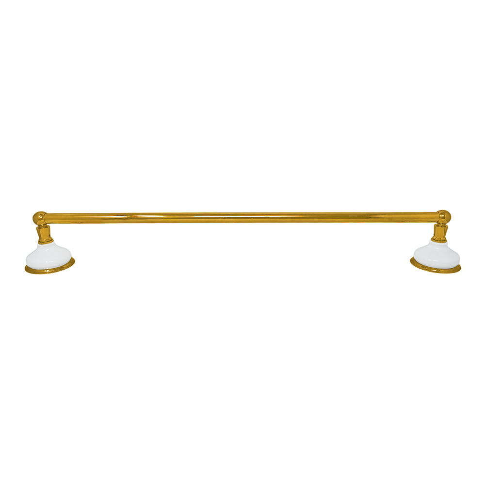 Porcelain Vintage Style Wall Mount Towel Bar, Solid Brass and Brackets P0181 | Strom Living