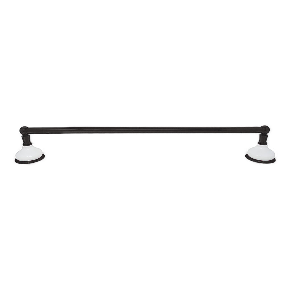 Porcelain Vintage Style Wall Mount Towel Bar, Solid Brass and Brackets P0181 | Strom Living