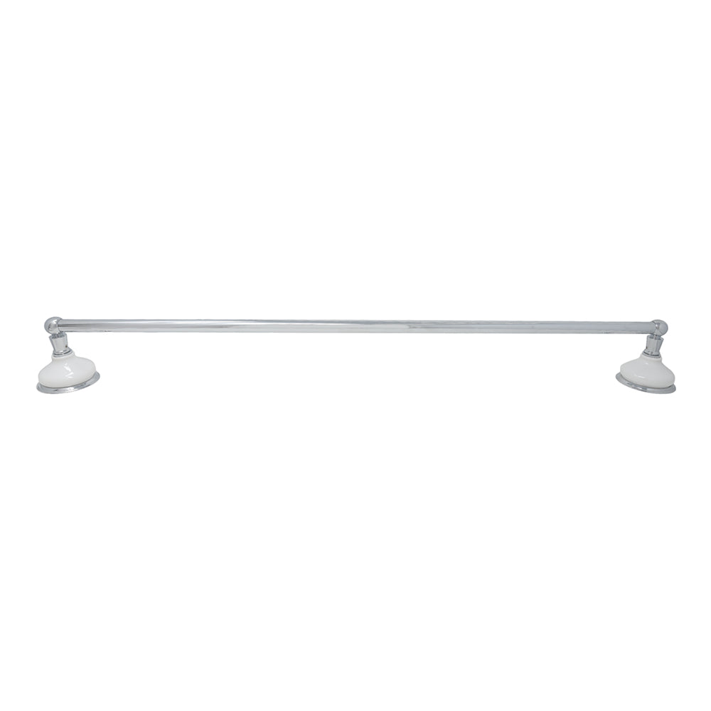 Porcelain Vintage Style Wall Mount Towel Bar, Solid Brass and Brackets P0181 | Strom Living Chrome 30" - Bathroom Accessories