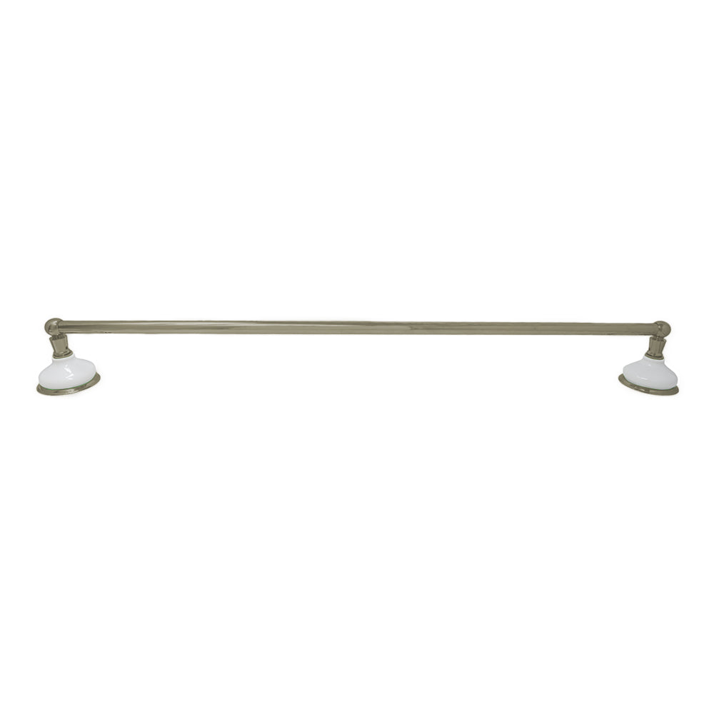 Porcelain Vintage Style Wall Mount Towel Bar, Solid Brass and Brackets P0181 | Strom Living
