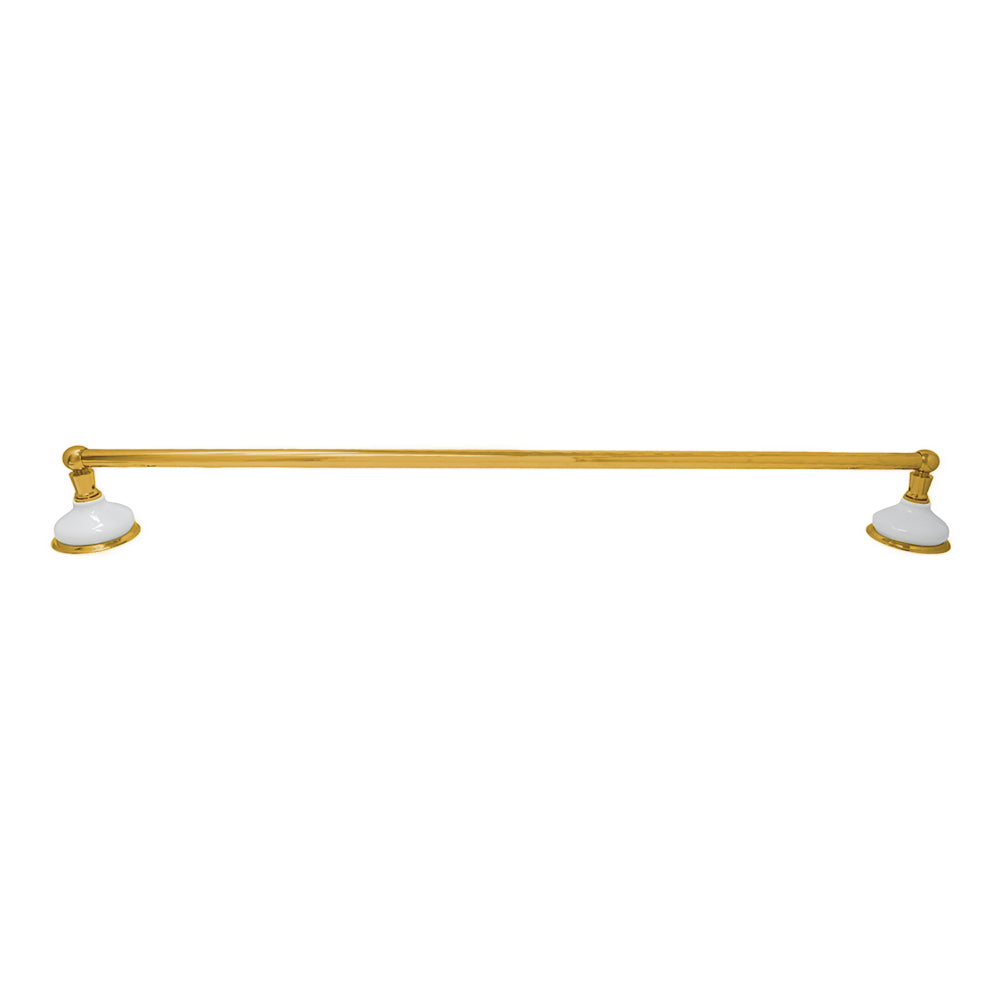 Porcelain Vintage Style Wall Mount Towel Bar, Solid Brass and Brackets P0181 | Strom Living