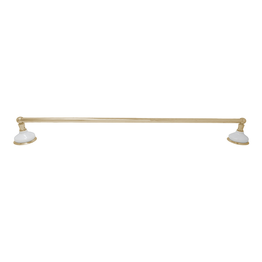 Porcelain Vintage Style Wall Mount Towel Bar, Solid Brass and Brackets P0181 | Strom Living