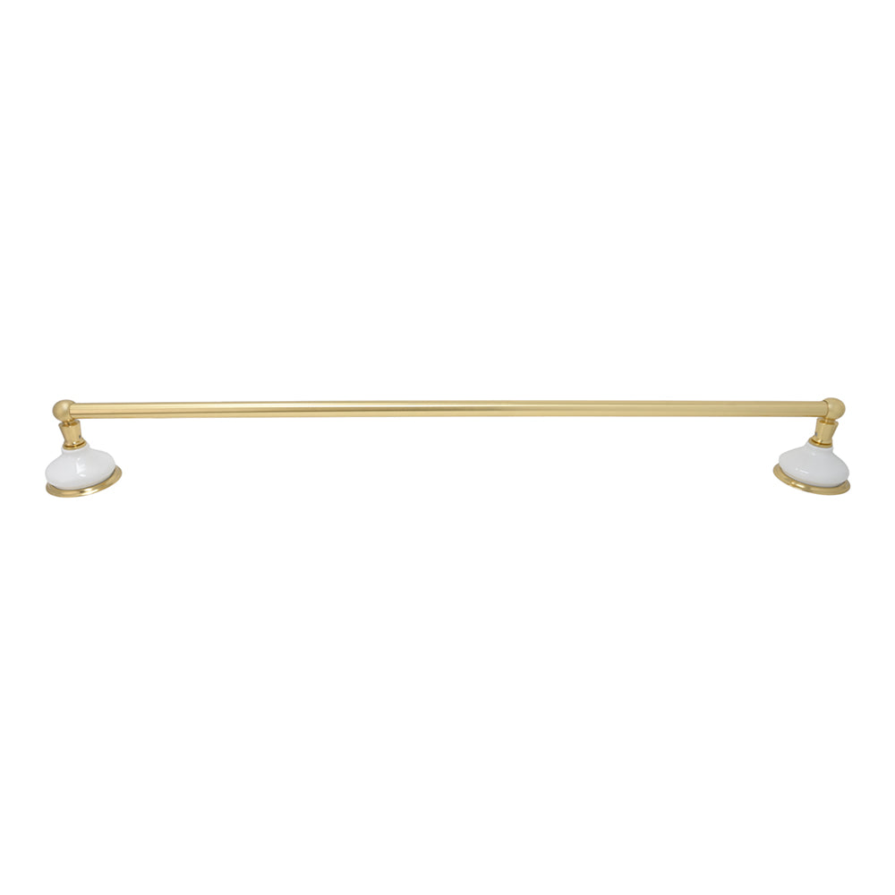 Porcelain Vintage Style Wall Mount Towel Bar, Solid Brass and Brackets P0181 | Strom Living