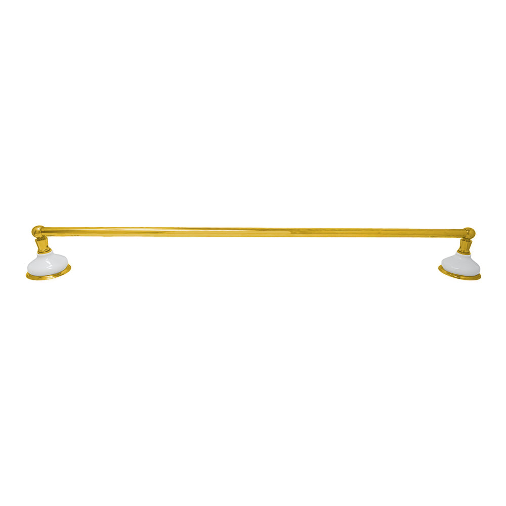 Porcelain Vintage Style Wall Mount Towel Bar, Solid Brass and Brackets P0181 | Strom Living - Bathroom Accessories