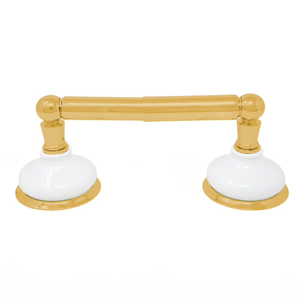 Columbia Vintage Style Wall Mount Porcelain Toilet Paper Holder with High-Quality Solid Brass P0184 | Strom Living Polished Brass - Bathroom Accessories