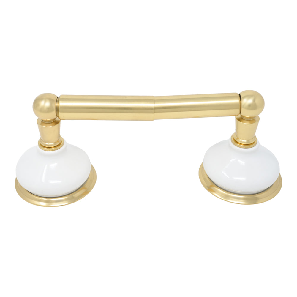 Columbia Vintage Style Wall Mount Porcelain Toilet Paper Holder with High-Quality Solid Brass P0184 | Strom Living Supercoat Brass - Bathroom Accessories
