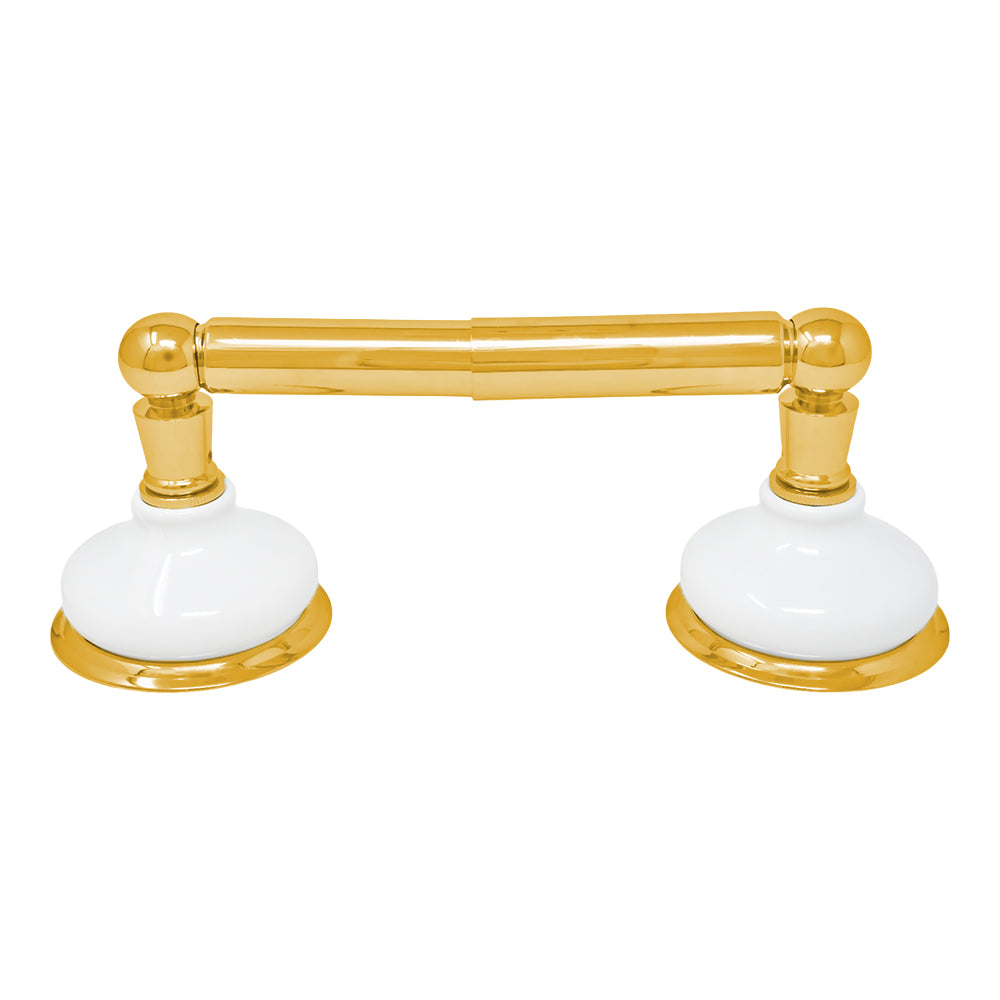 Columbia Vintage Style Wall Mount Porcelain Toilet Paper Holder with High-Quality Solid Brass P0184 | Strom Living Satin Brass - Bathroom Accessories