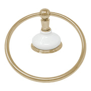 Columbia Porcelain Wall Mount Towel Holder Ring, Solid Brass and Mounting Hardware P0185 | Strom Living