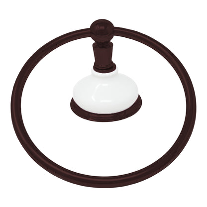 The Columbia Porcelain Wall Mount Towel Holder Ring with Solid Brass and Mounting Hardware