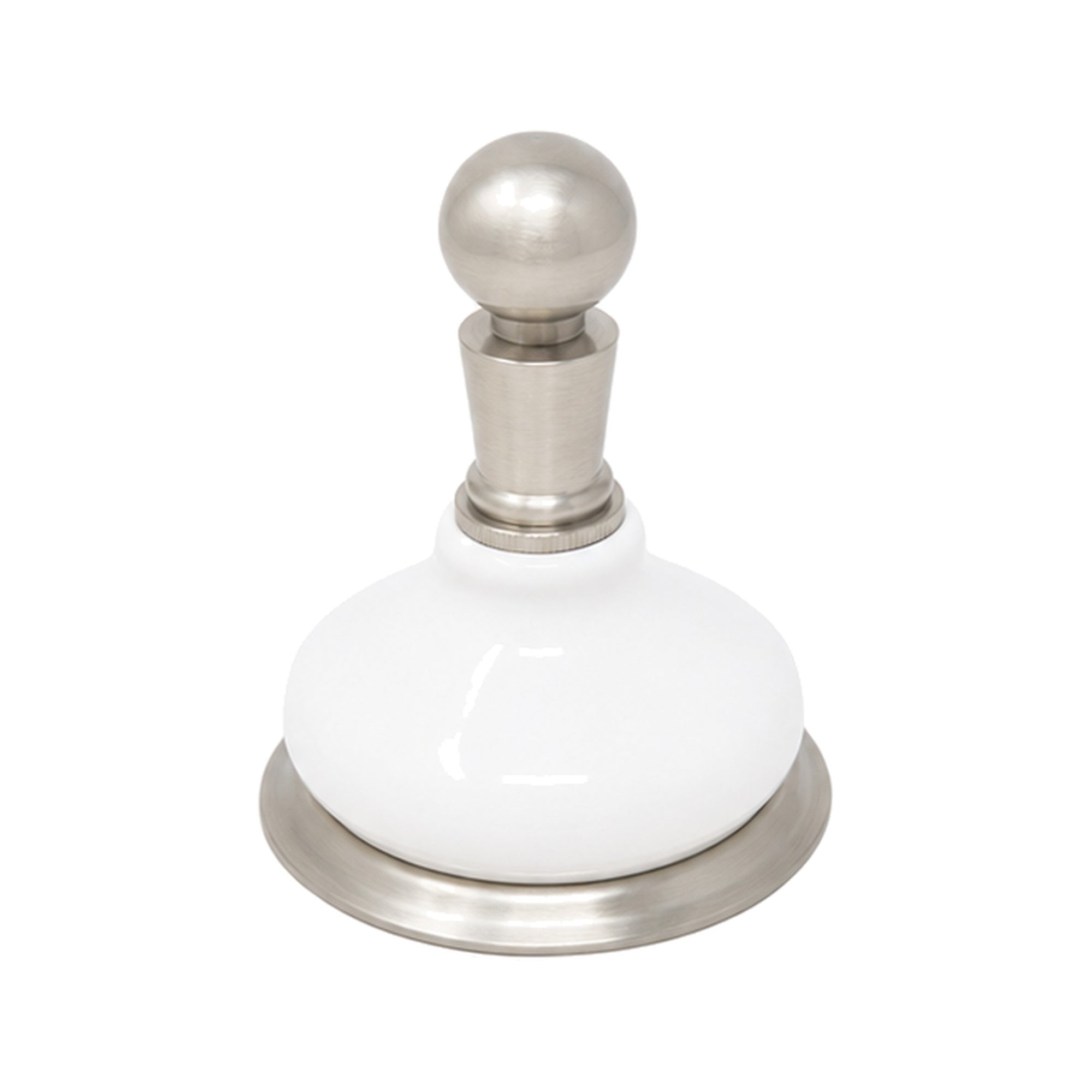 Porcelain Vintage Style Wall Mount Robe Hook, Solid Brass and Mounting Hardware P0186 | Strom Living Matte Nickel - Bathroom Accessories