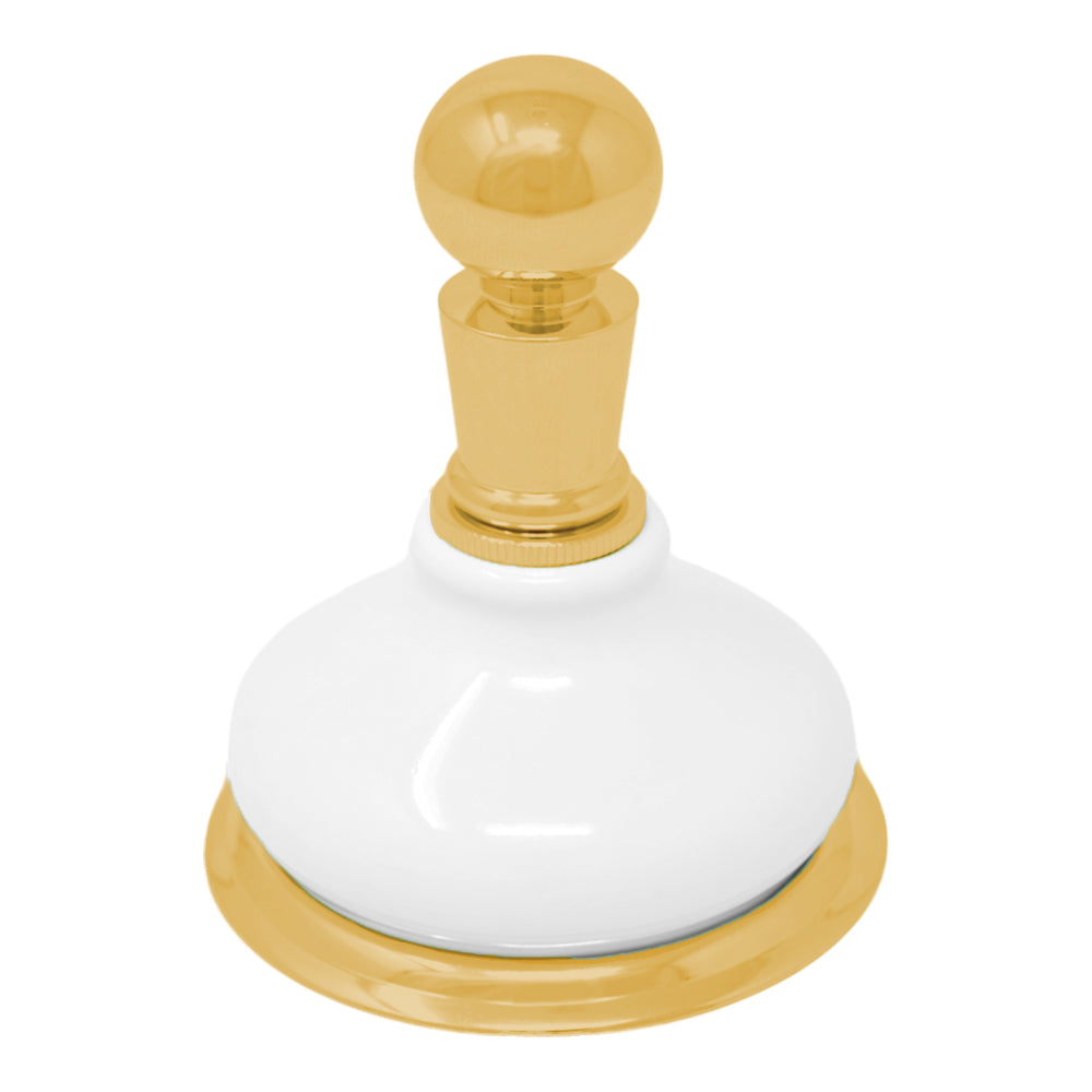 Porcelain Vintage Style Wall Mount Robe Hook, Solid Brass and Mounting Hardware P0186 | Strom Living Polished Brass - Bathroom Accessories