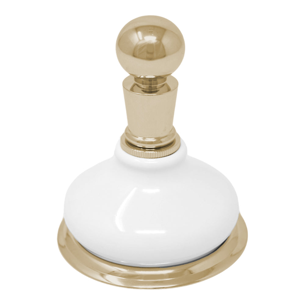 Porcelain Vintage Style Wall Mount Robe Hook, Solid Brass and Mounting Hardware P0186 | Strom Living Raw Brass - Bathroom Accessories