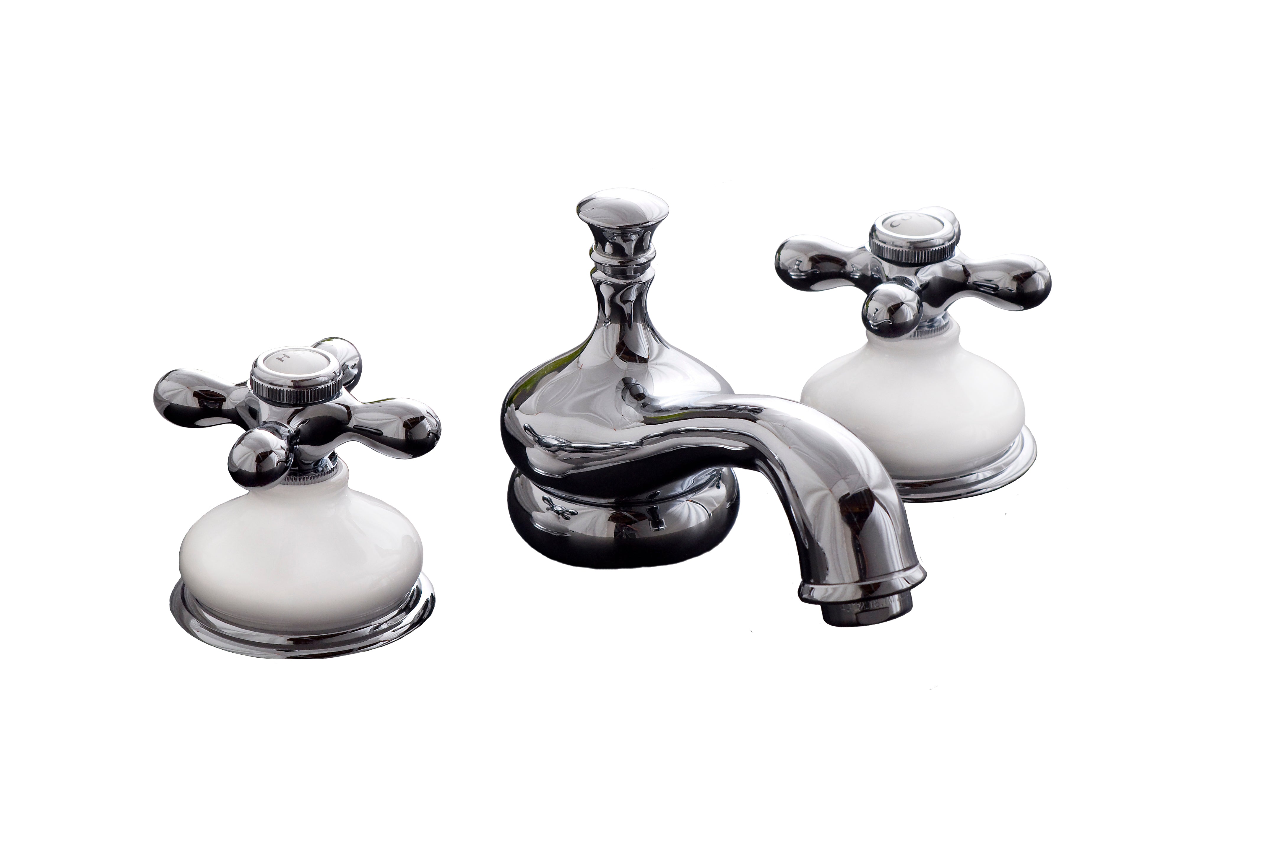 Sacramento Widespread Lavatory Faucet with Porcelain Trim and Cross Handles P0188X | Strom Living