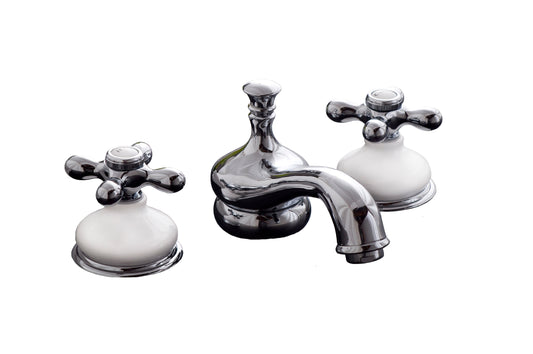 Strom Living P0188X Sacramento Widespread Lavatory Faucet with Porcelain Trim and Cross Handles