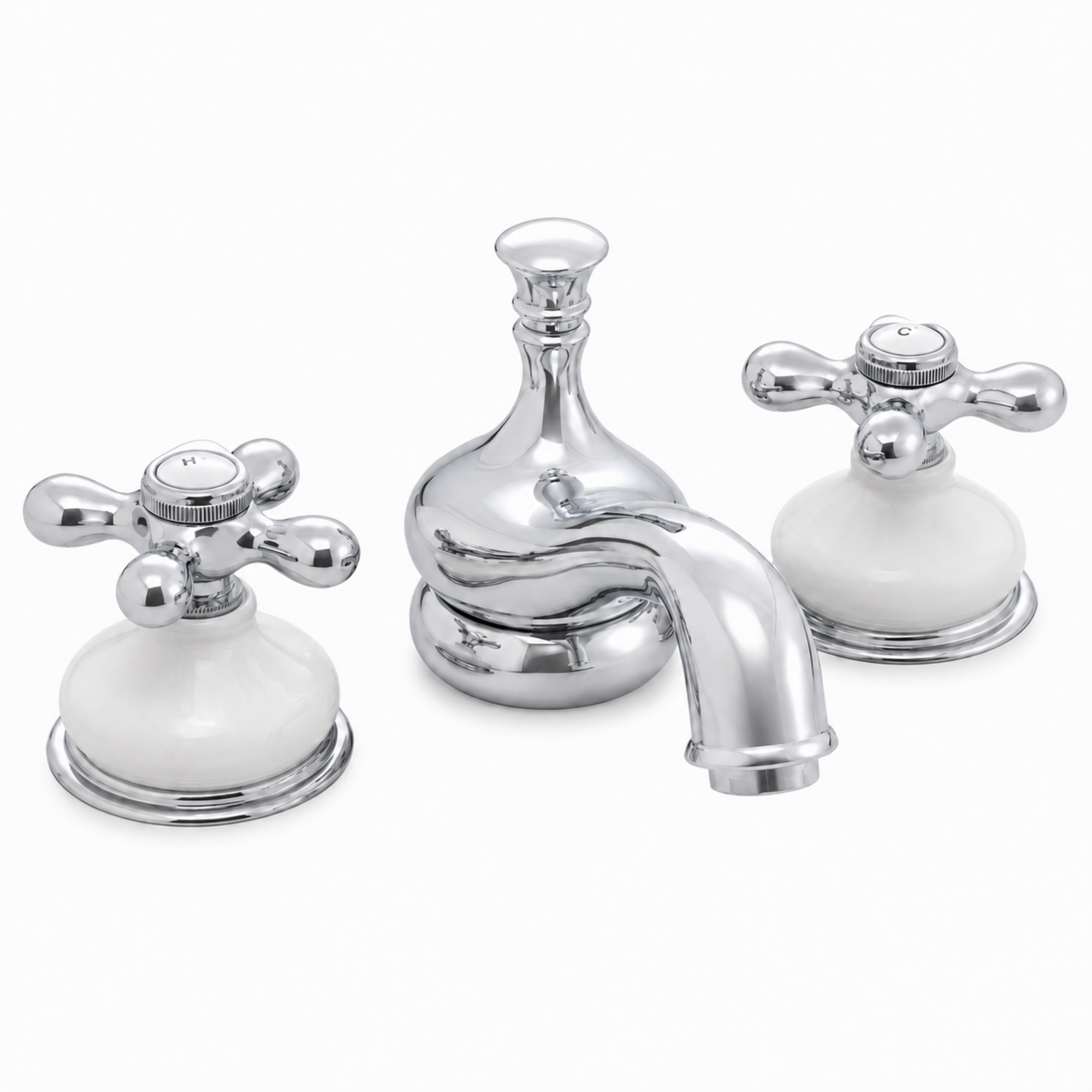 Sacramento Widespread Faucet, Porcelain P0188X | Strom Living Chrome - Bathroom Faucets