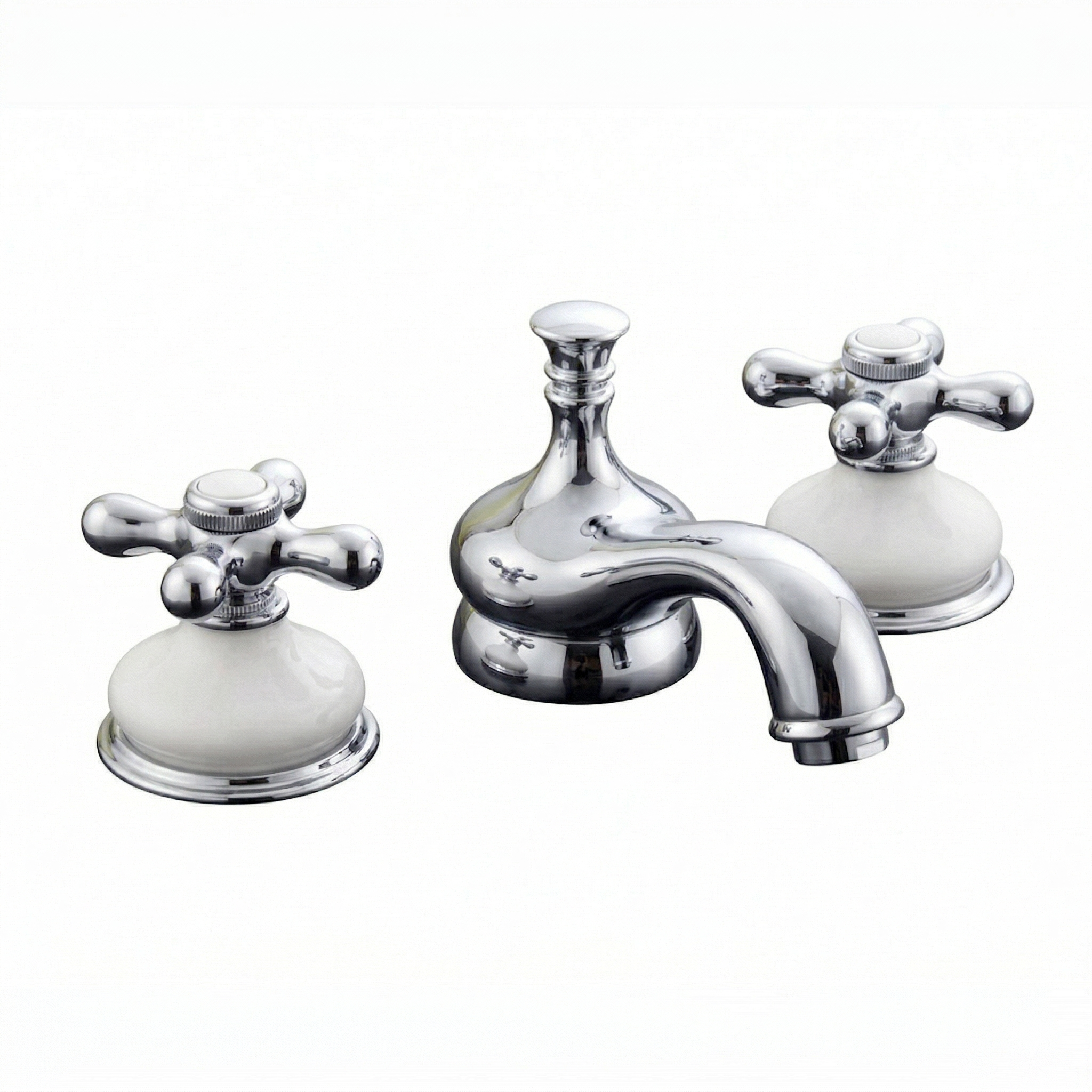 Sacramento Widespread Faucet, Porcelain P0188X | Strom Living Chrome - Bathroom Faucets