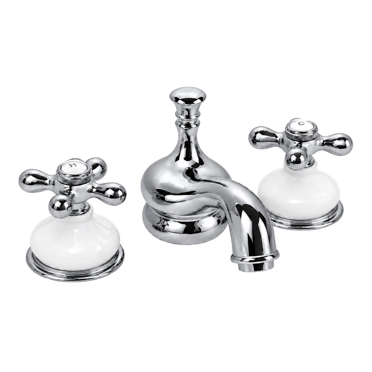 Sacramento Widespread Faucet, Porcelain P0188X in Chrome