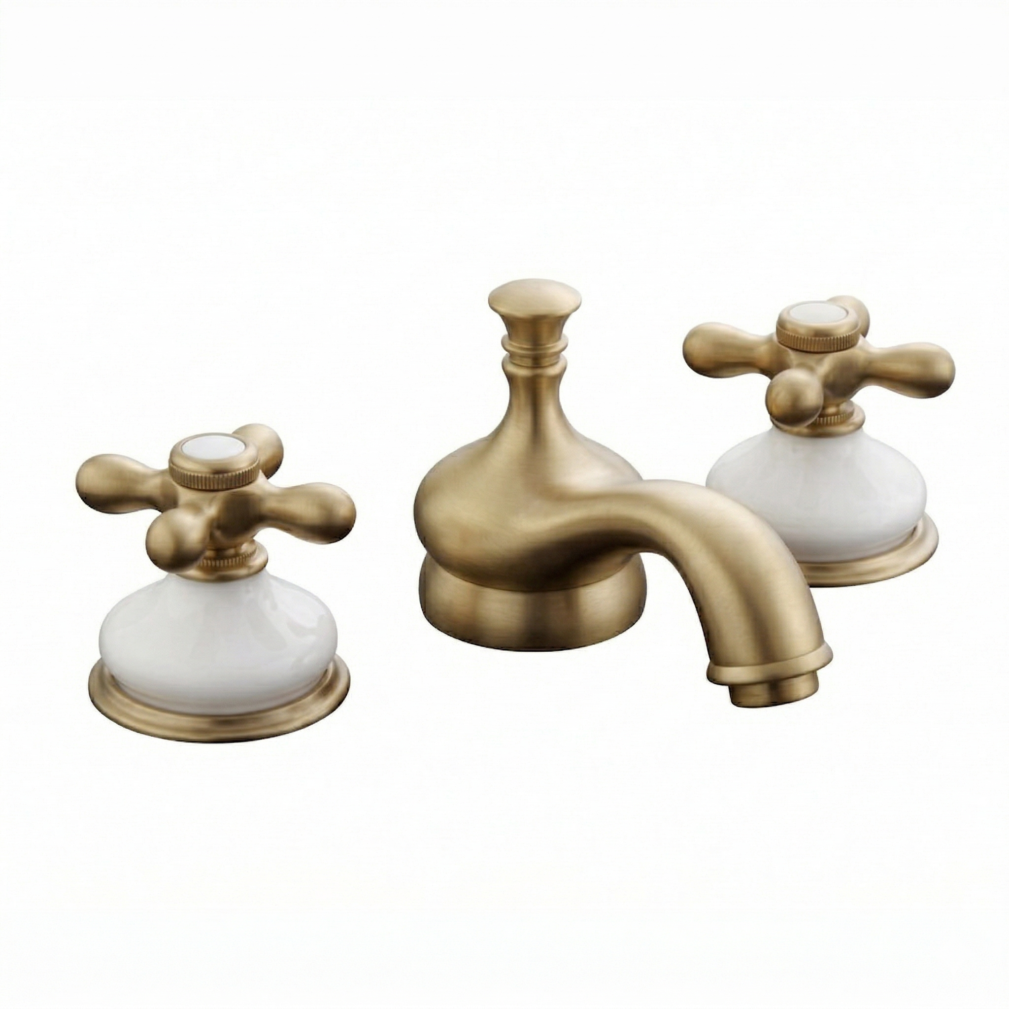 Sacramento Widespread Faucet, Porcelain P0188X | Strom Living Raw Brass - Bathroom Faucets
