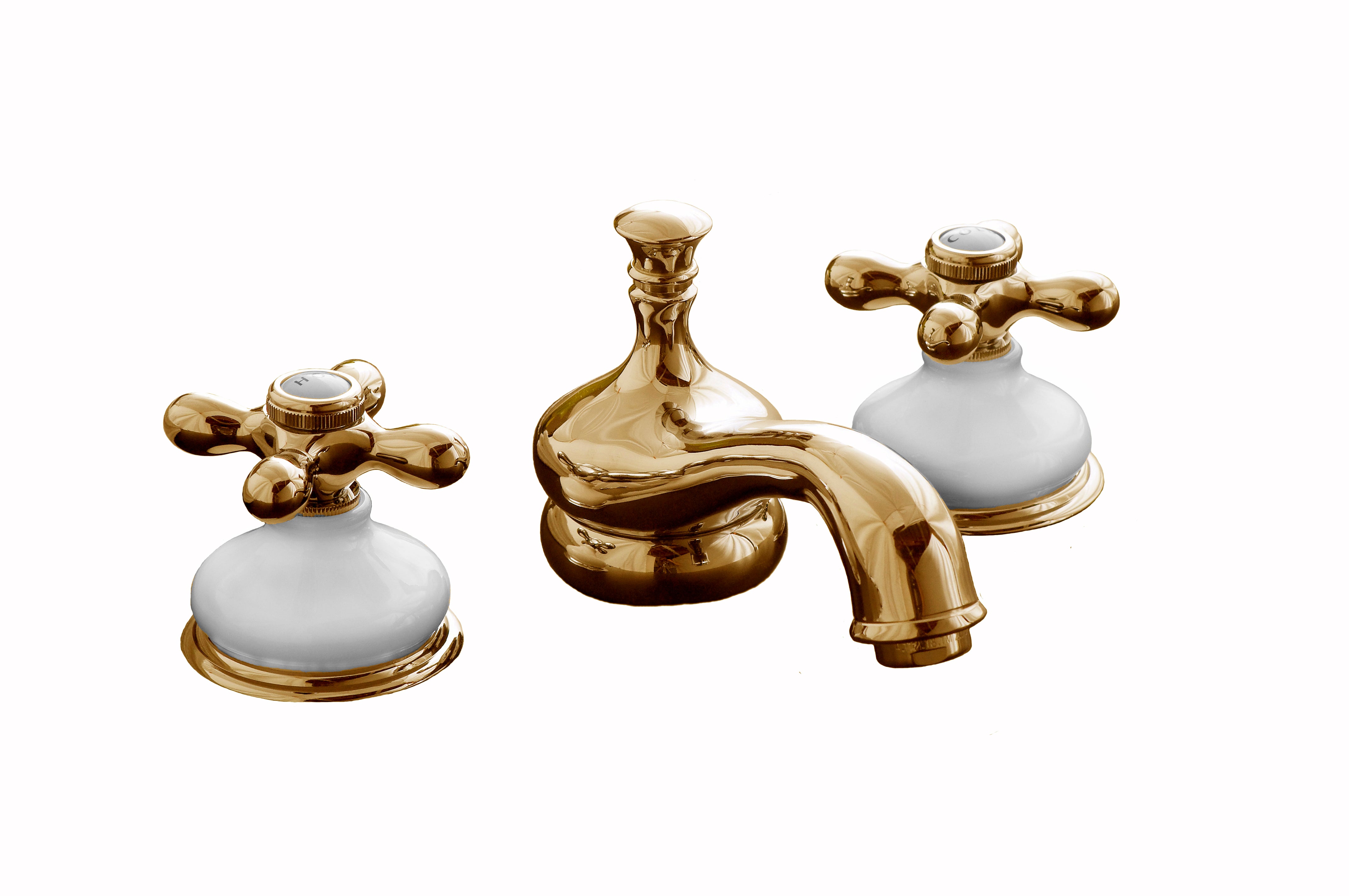 Sacramento Widespread Lavatory Faucet with Porcelain Trim and Cross Handles P0188X | Strom Living