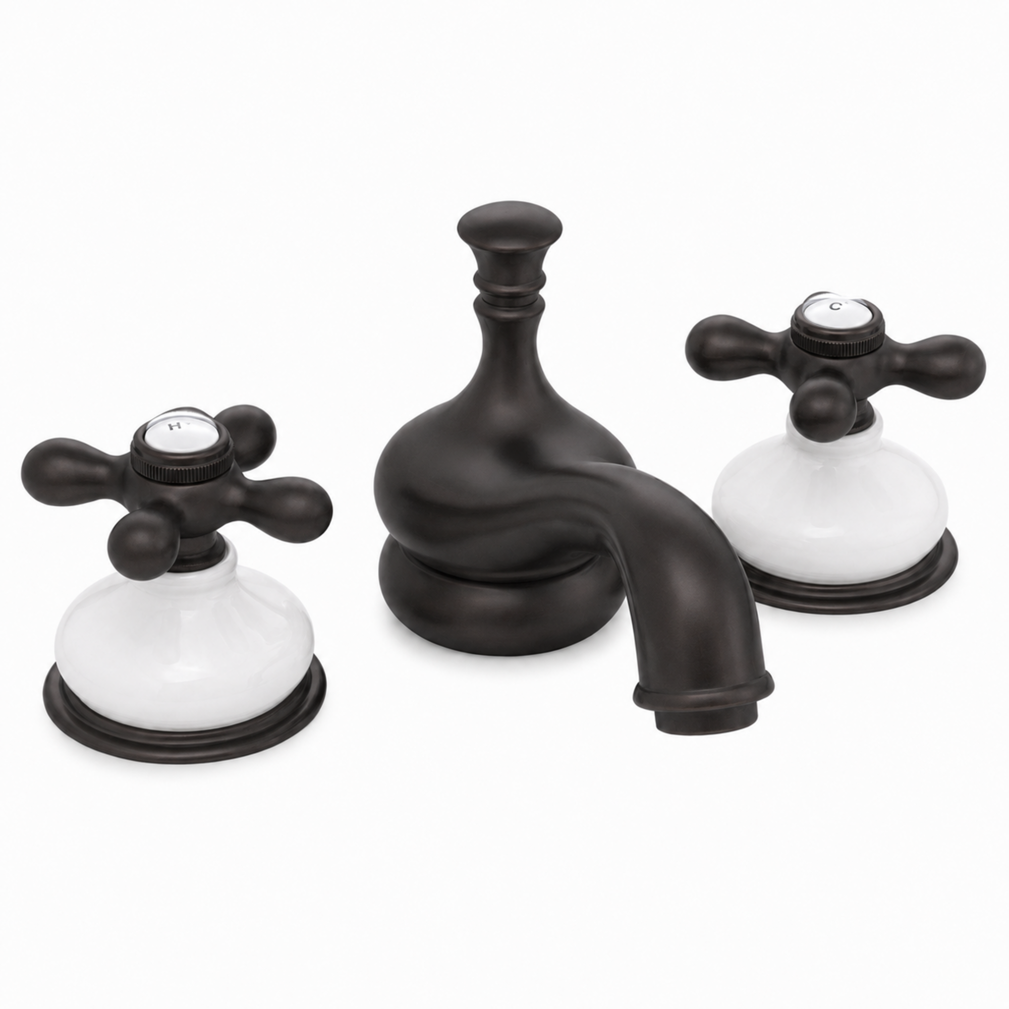 Sacramento Widespread Faucet, Porcelain P0188X | Strom Living Oil Rubbed Bronze - Bathroom Faucets