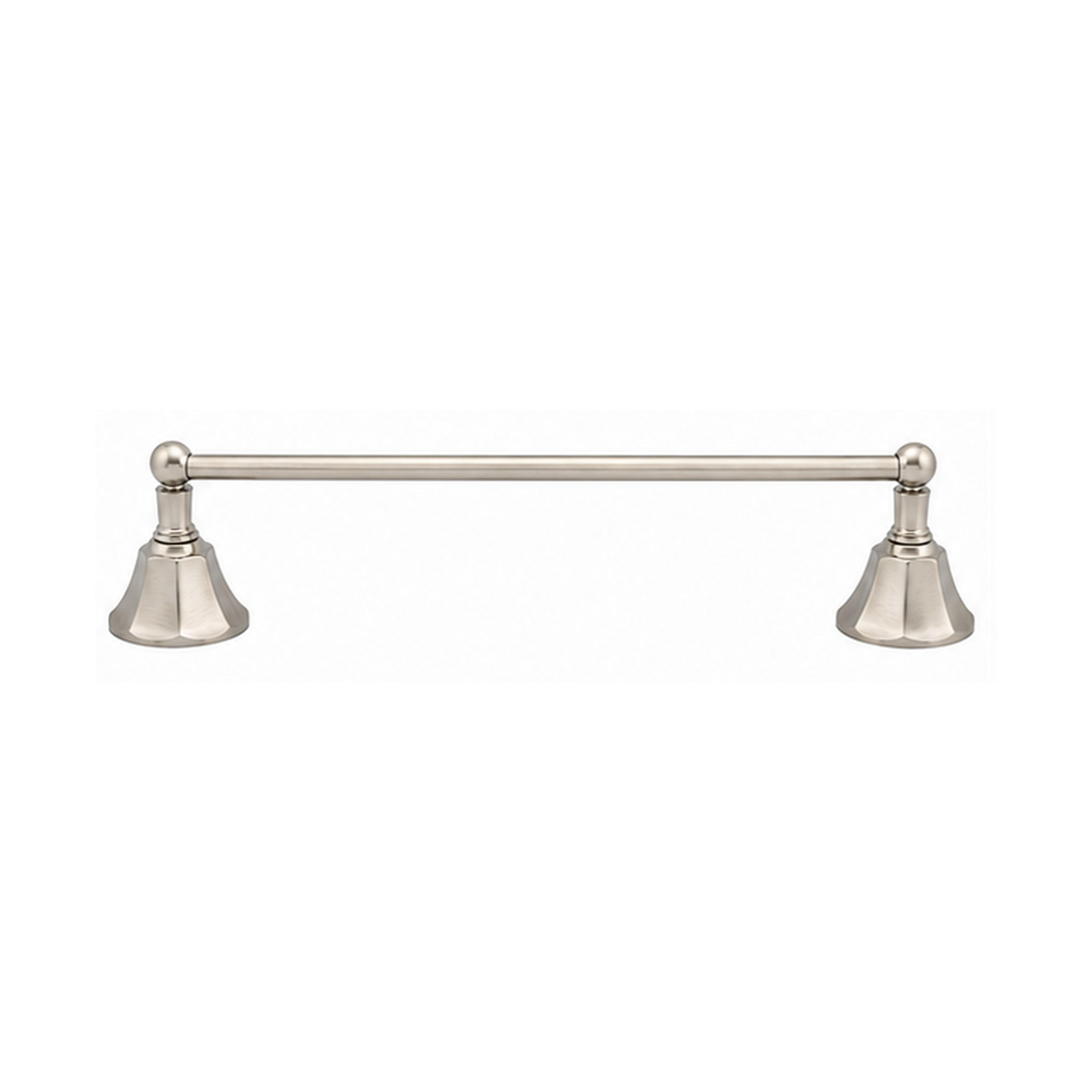 Mississippi Vintage Style Wall Mount 18" Deco Towel Bar, Solid Brass and Brackets P0197 | Strom Living Matte Nickel 18" - Bathroom Accessories