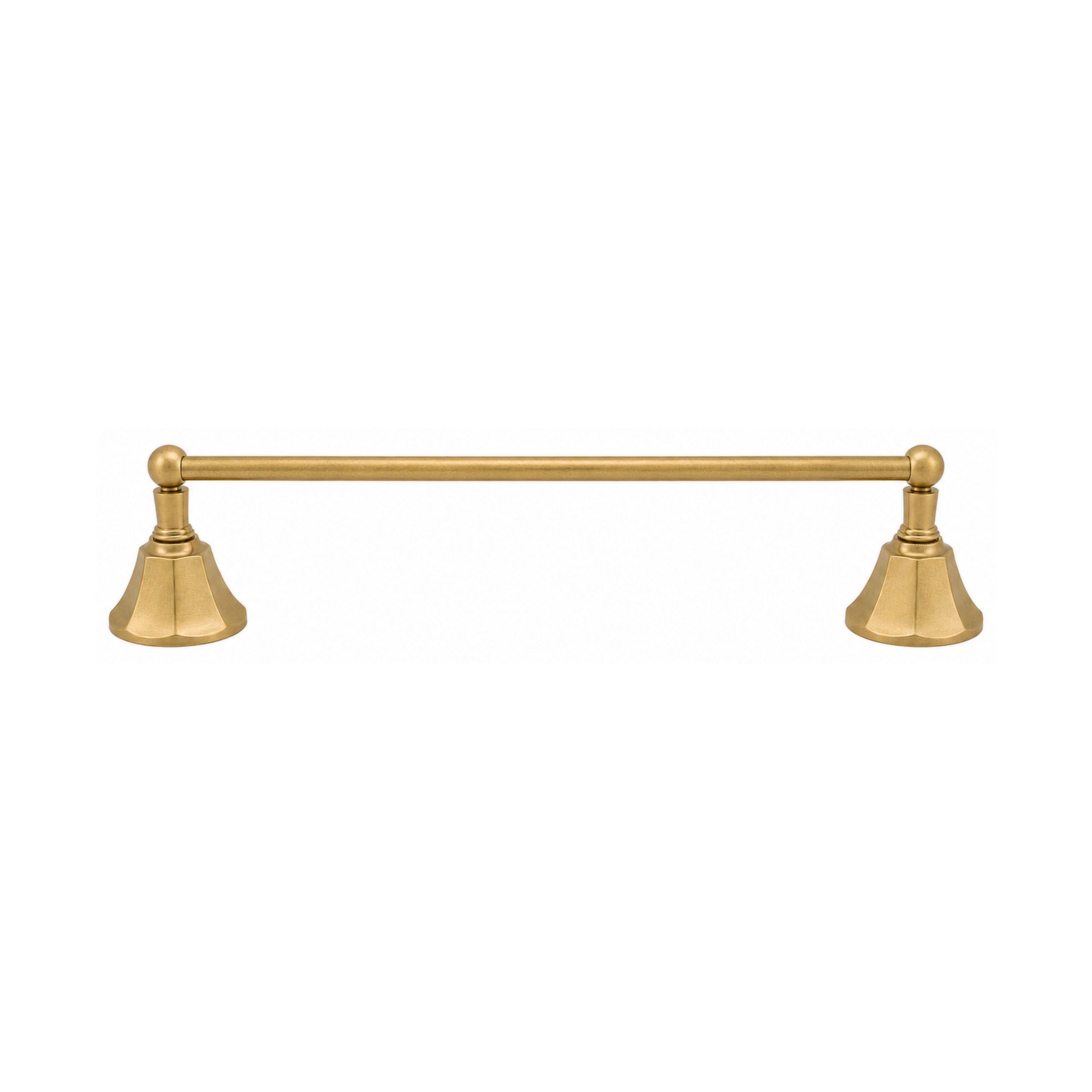 Mississippi Vintage Style Wall Mount 18" Deco Towel Bar, Solid Brass and Brackets P0197 | Strom Living Raw Brass 18" - Bathroom Accessories