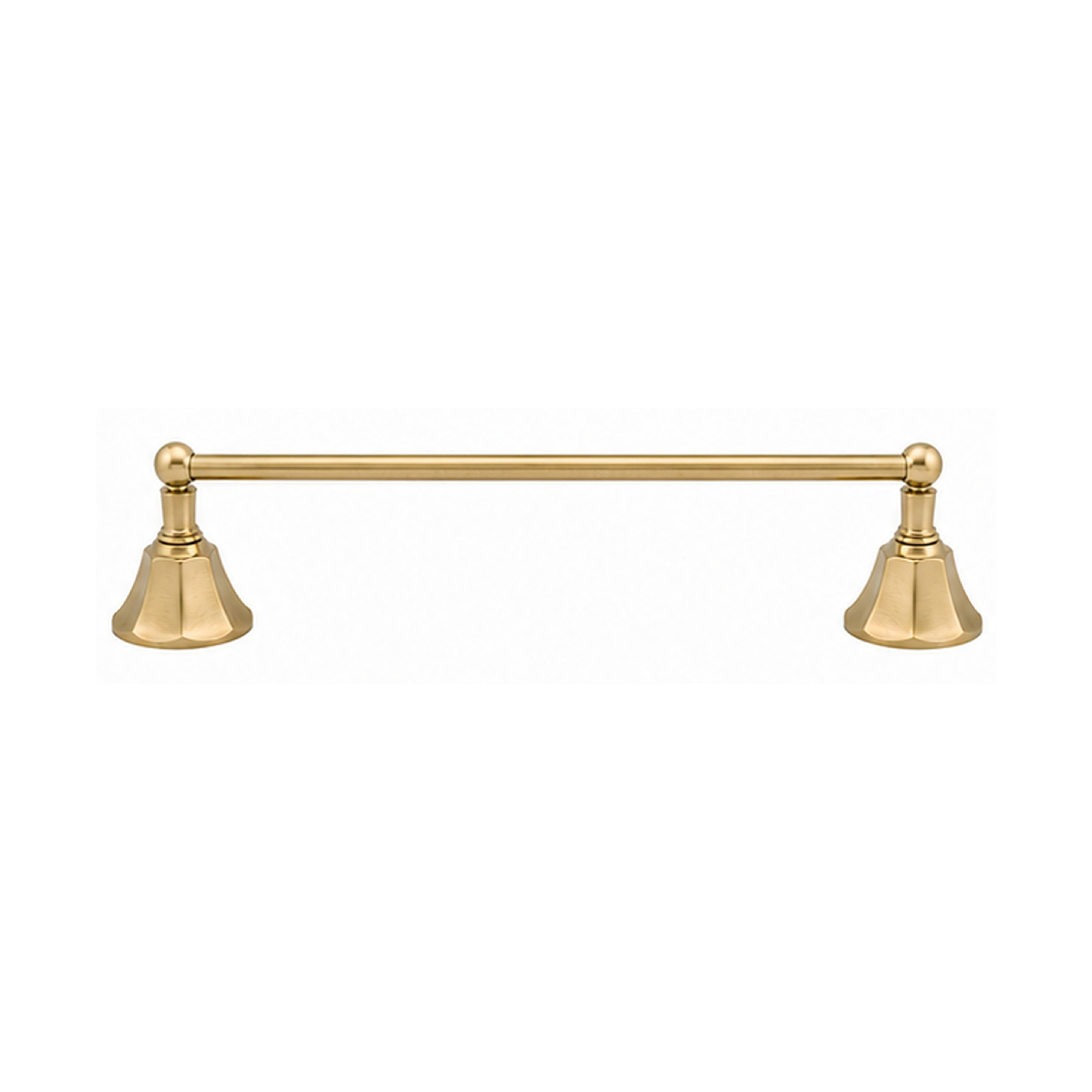 Mississippi Vintage Style Wall Mount 18" Deco Towel Bar, Solid Brass and Brackets P0197 | Strom Living Satin Brass 18" - Bathroom Accessories