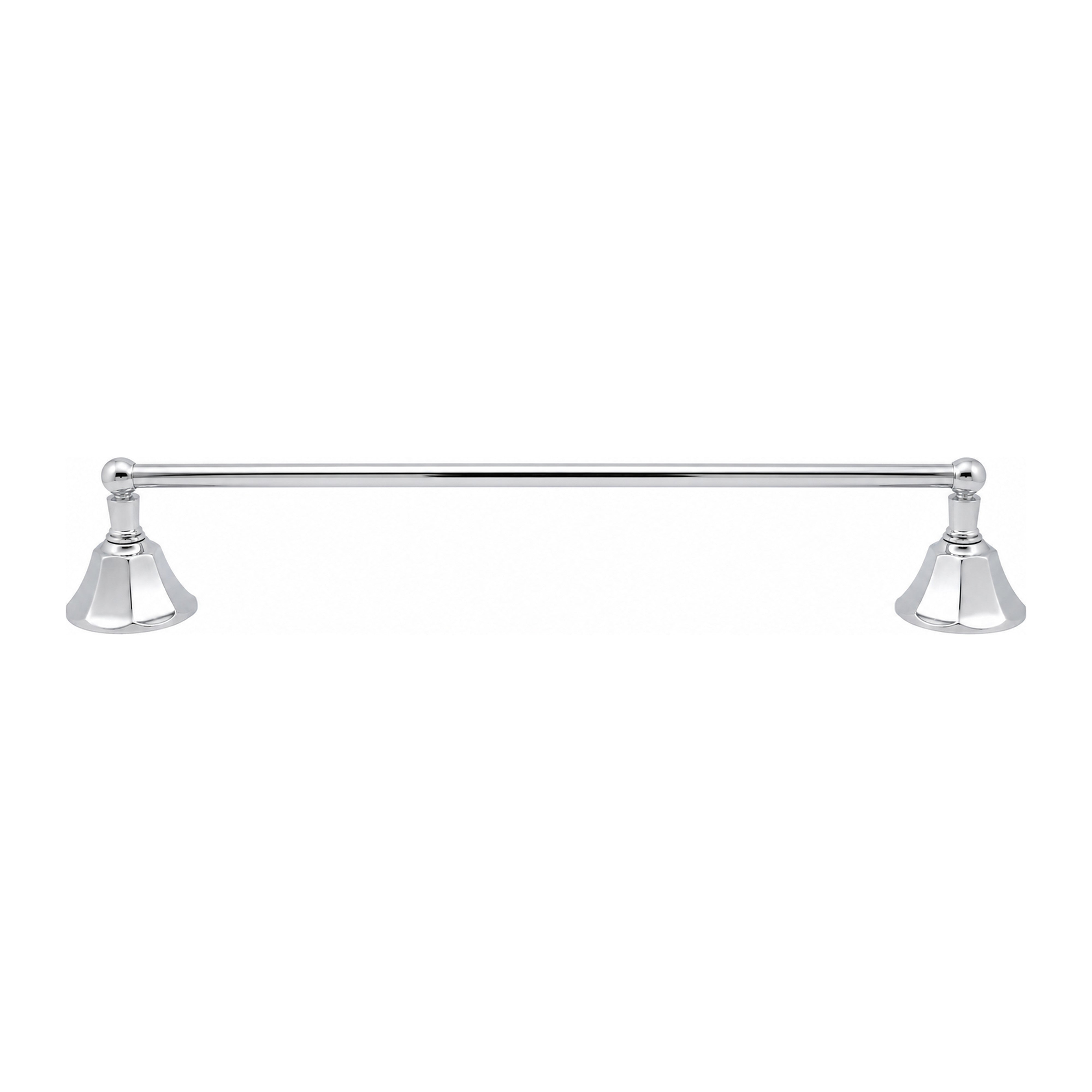 Mississippi Vintage Style Wall Mount 18" Deco Towel Bar, Solid Brass and Brackets P0197 | Strom Living Chrome 24" - Bathroom Accessories