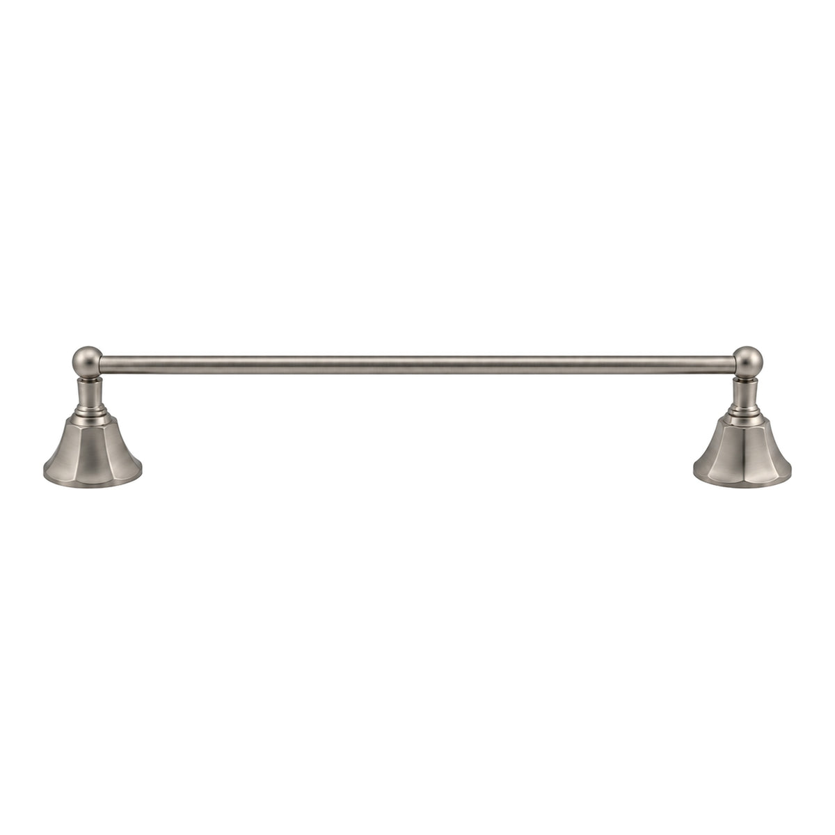 Mississippi Vintage Style Wall Mount 18" Deco Towel Bar, Solid Brass and Brackets P0197 in Matte Nickel
