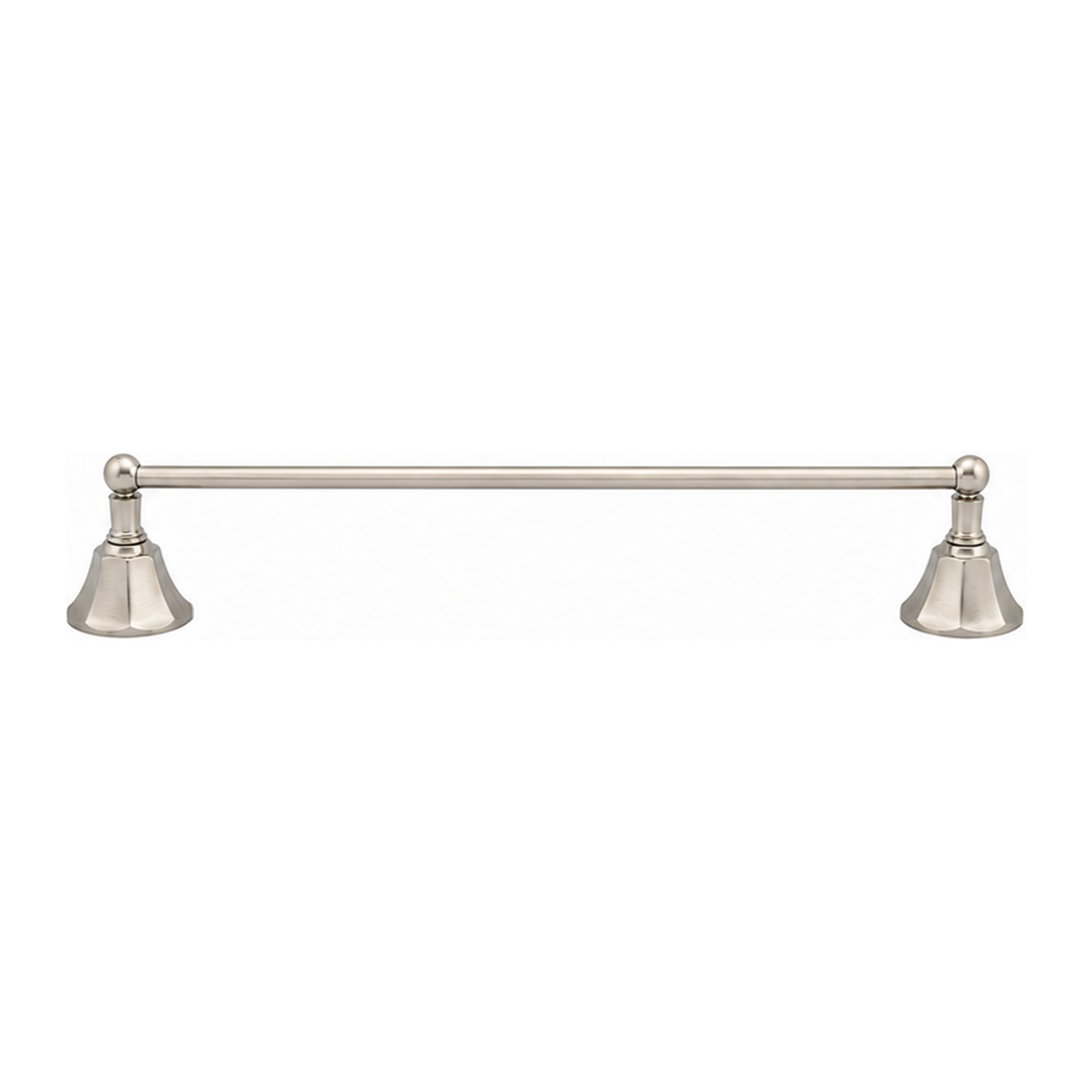 Mississippi Vintage Style Wall Mount 18" Deco Towel Bar, Solid Brass and Brackets P0197 | Strom Living Matte Nickel 24" - Bathroom Accessories