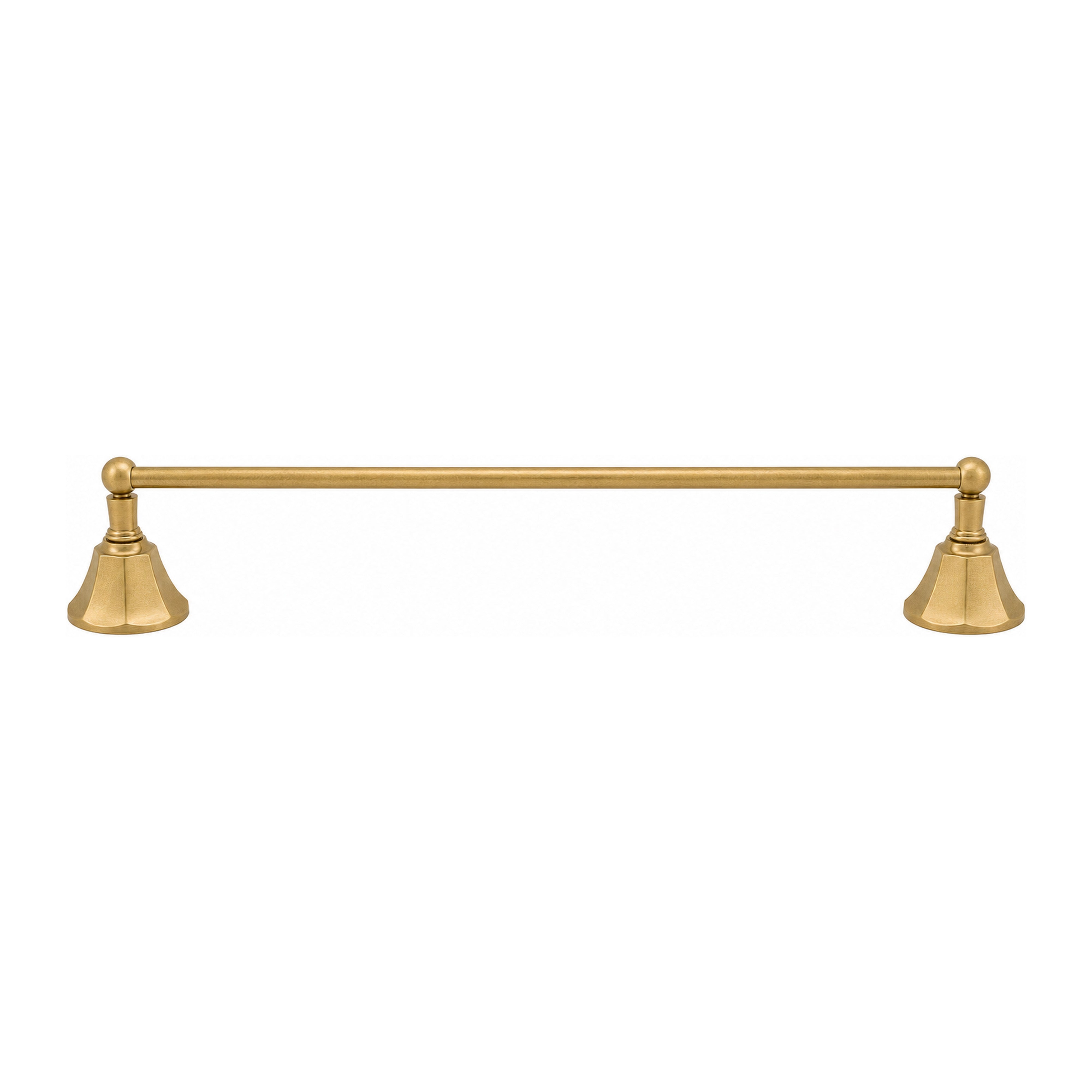 Mississippi Vintage Style Wall Mount 18" Deco Towel Bar, Solid Brass and Brackets P0197 | Strom Living Raw Brass 24" - Bathroom Accessories