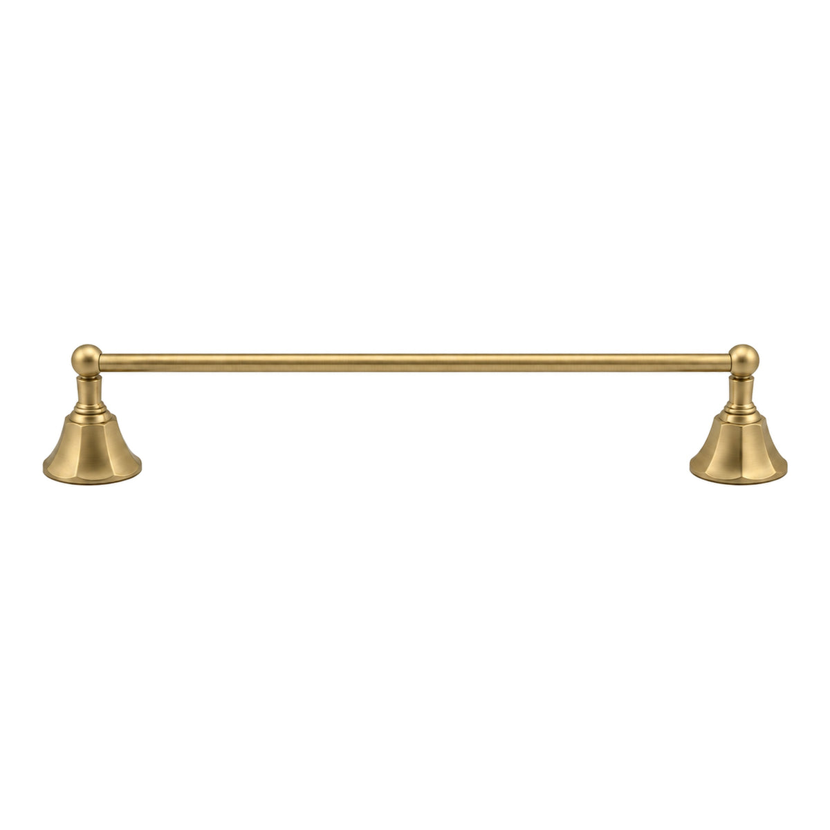Mississippi Vintage Style Wall Mount 18" Deco Towel Bar, Solid Brass and Brackets P0197 in Satin Brass