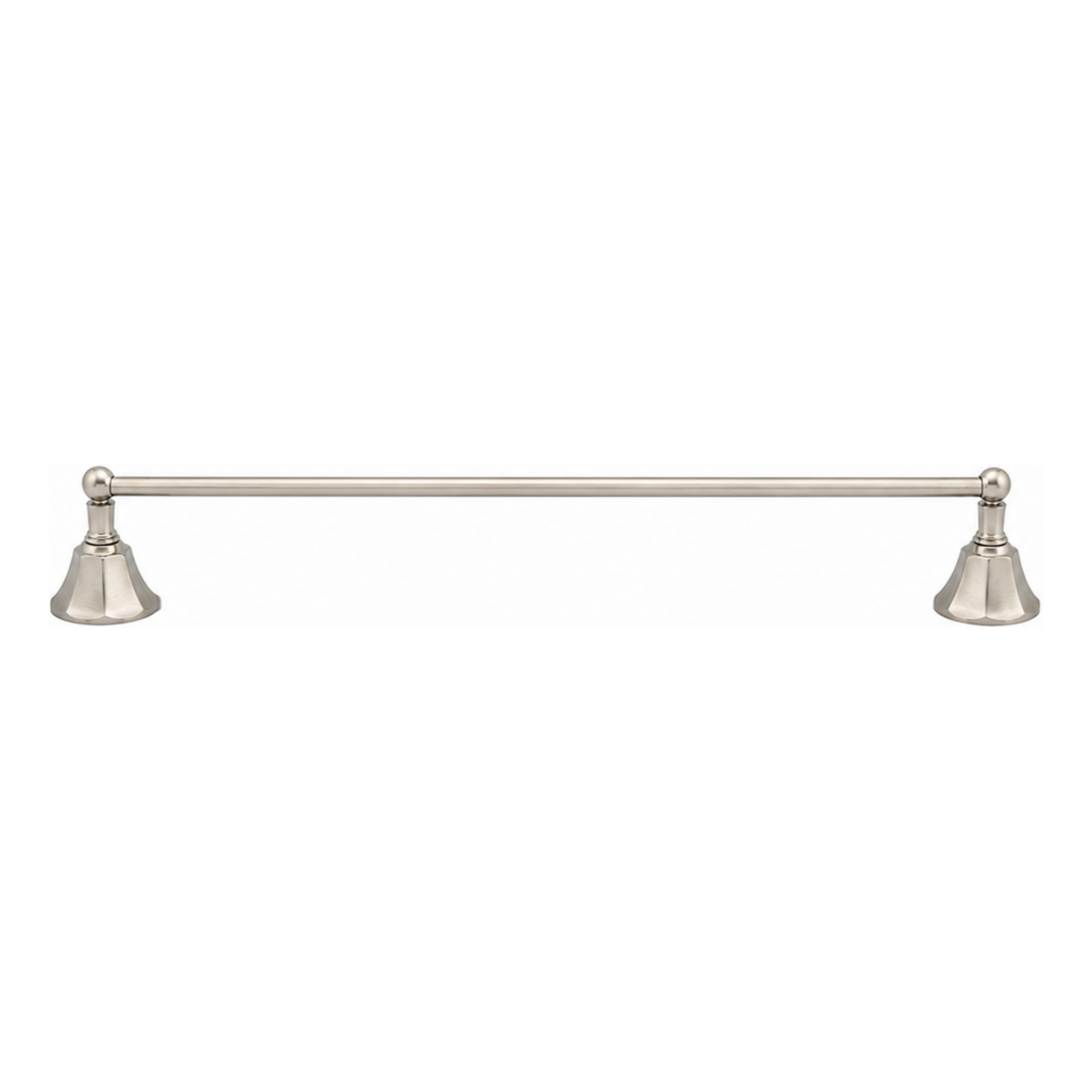 Mississippi Vintage Style Wall Mount 18" Deco Towel Bar, Solid Brass and Brackets P0197 | Strom Living Matte Nickel 30" - Bathroom Accessories