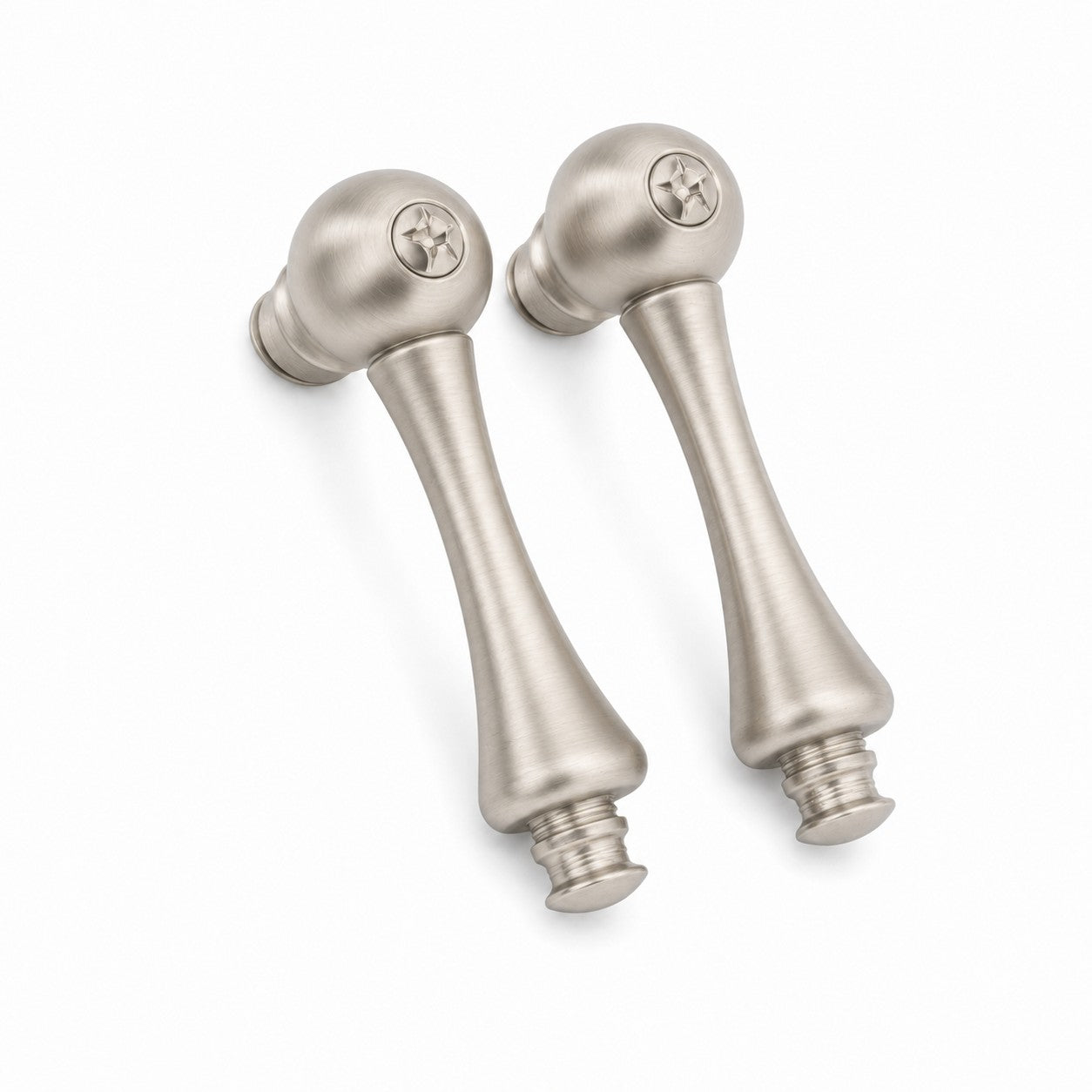 Faucet Handle Set Pair, Solid Brass P0202 | Strom Living Matte Nickel Temperature Handle Pair - Faucet Parts