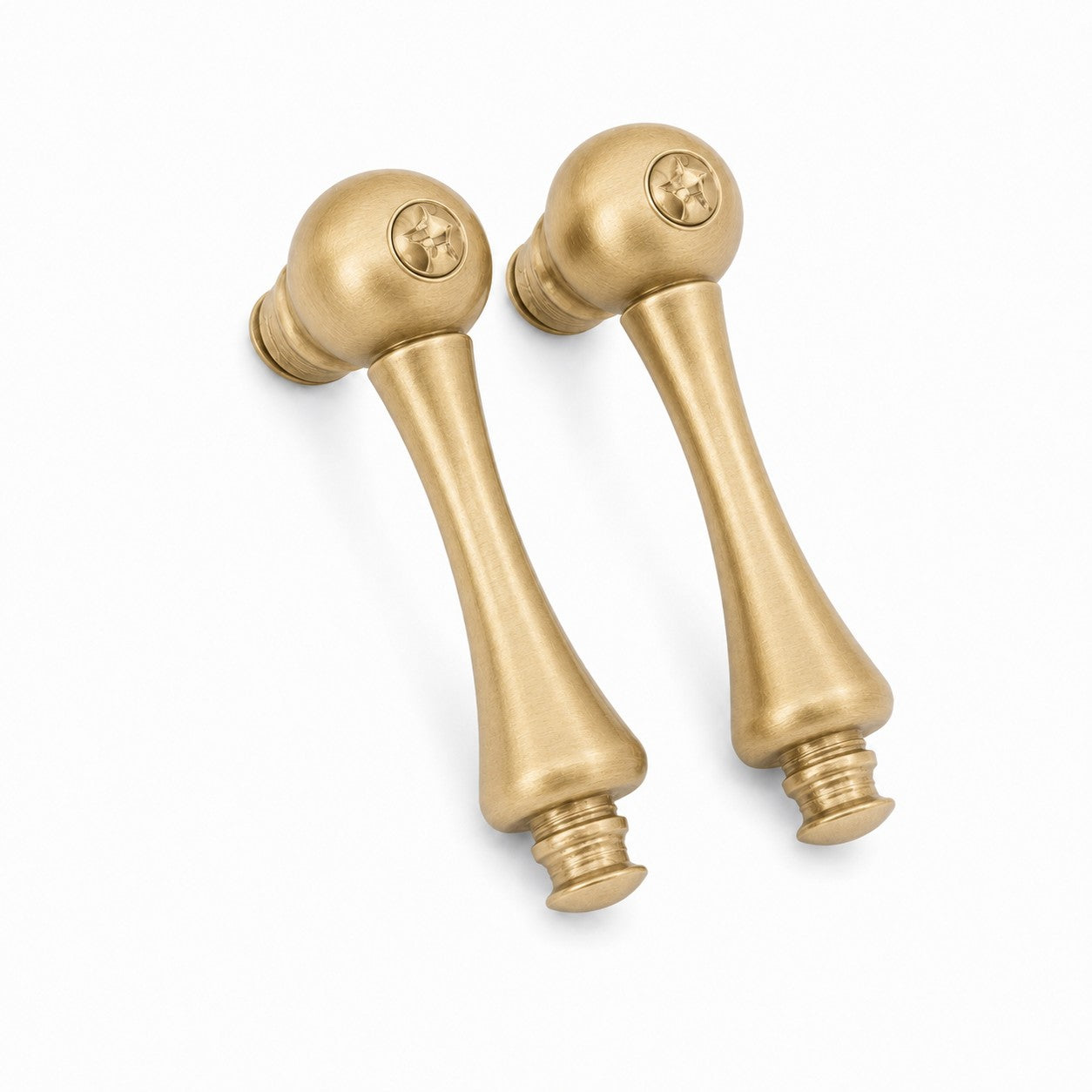 Faucet Handle Set Pair, Solid Brass P0202 | Strom Living Raw Brass Temperature Handle Pair - Faucet Parts