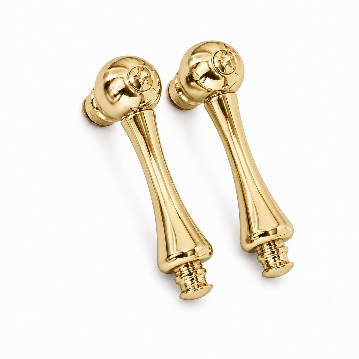 Faucet Handle Set Pair, Solid Brass P0202 | Strom Living Supercoat Brass Temperature Handle Pair - Faucet Parts