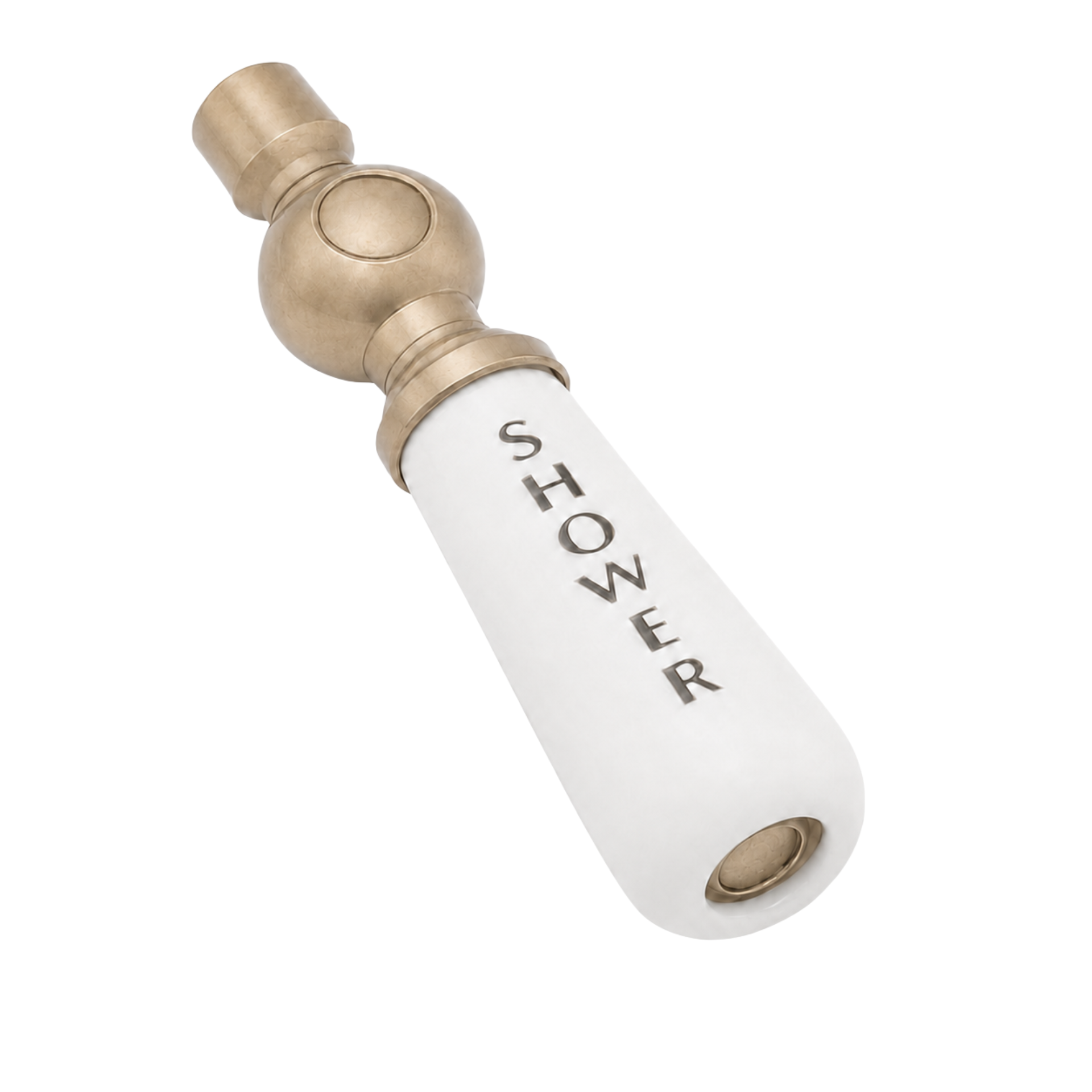 Strom Living P0206 Porcelain Diverter Handle Raw Brass - Faucet Parts