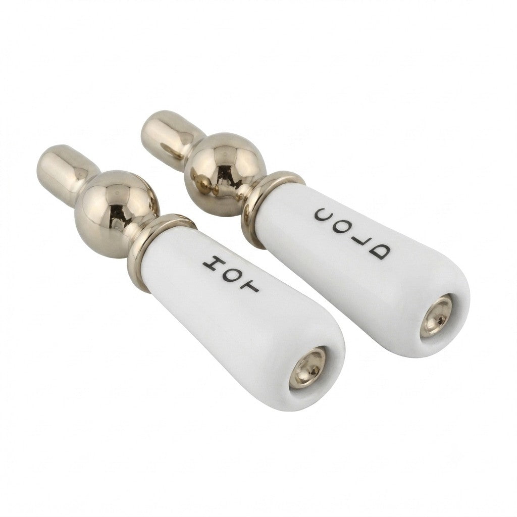 Strom Living P0206 Porcelain Temperature Lever Handle Polished Nickel - Faucet Parts
