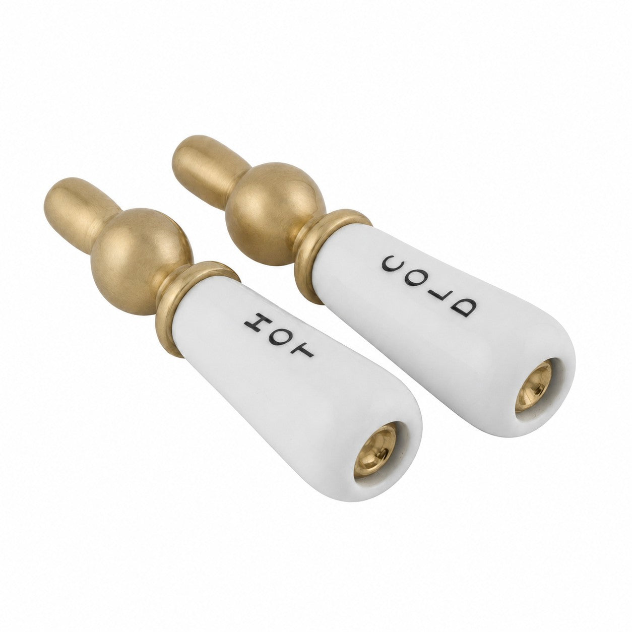 Strom Living P0206 Porcelain Temperature Lever Handle Raw Brass - Faucet Parts