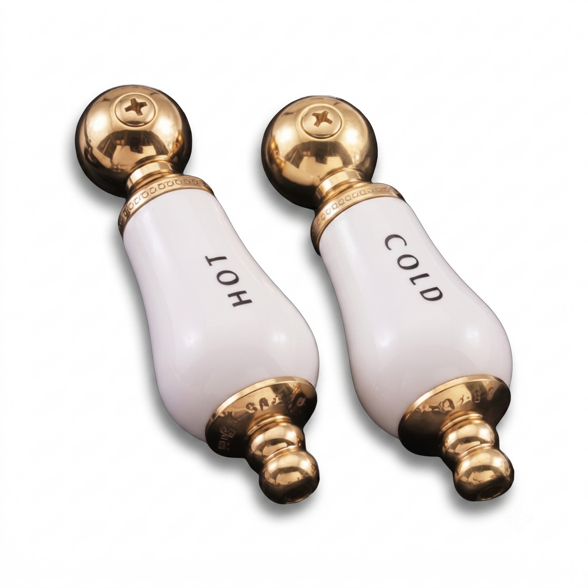 Strom Living P0215 Porcelain Temperature Lever Handle Polished Brass - Faucet Parts