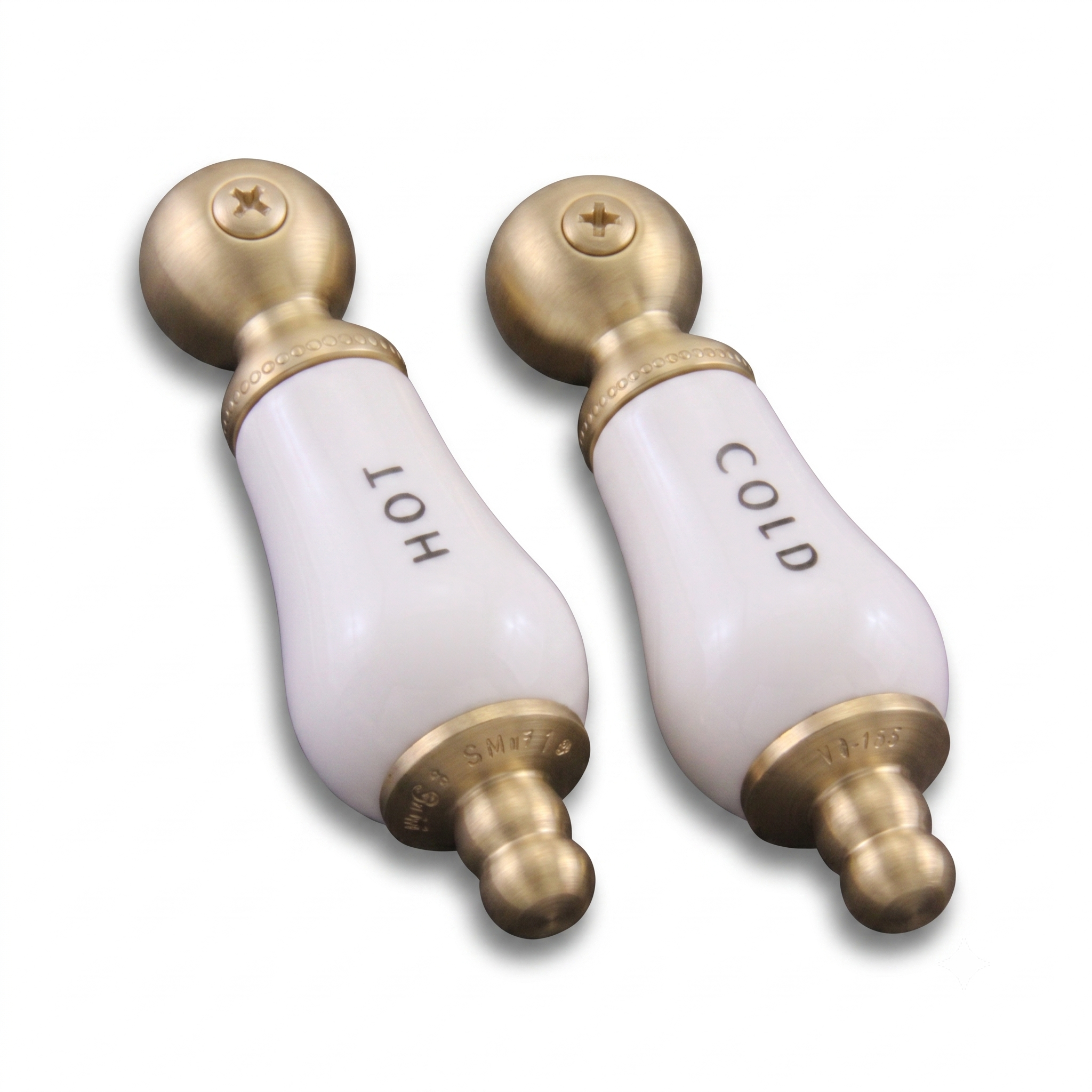 Strom Living P0215 Porcelain Temperature Lever Handle Raw Brass - Faucet Parts